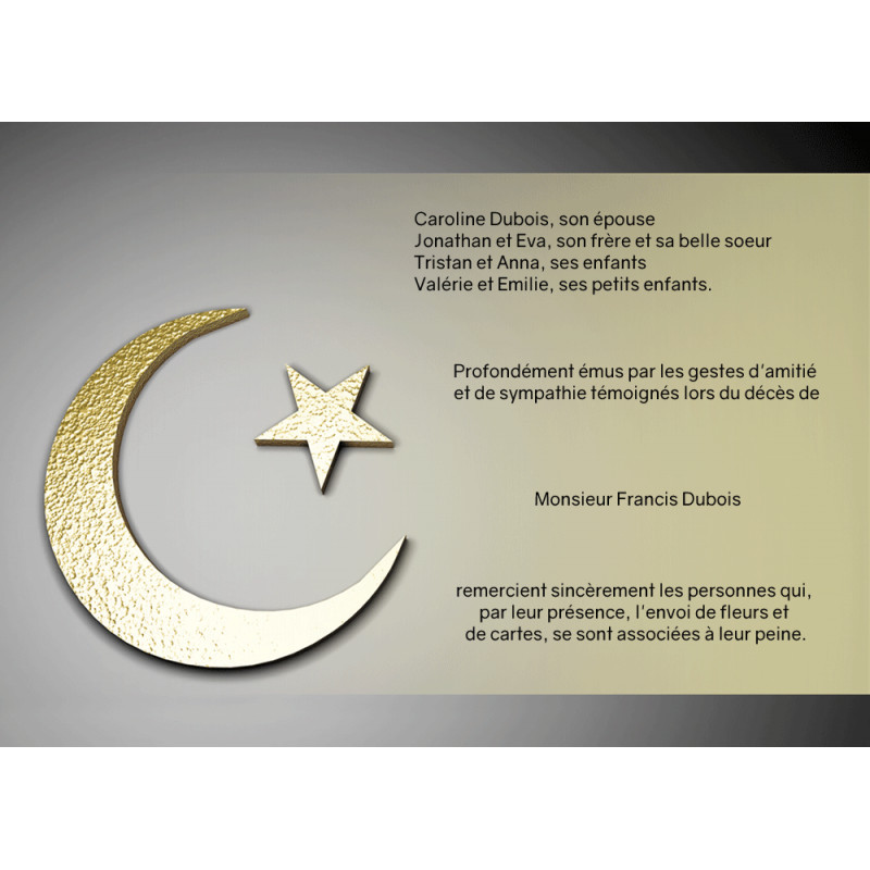 Croissant et étoile musulman sur fond d'or