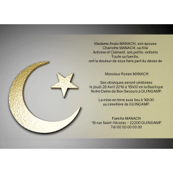 Croissant et étoile musulman sur fond or